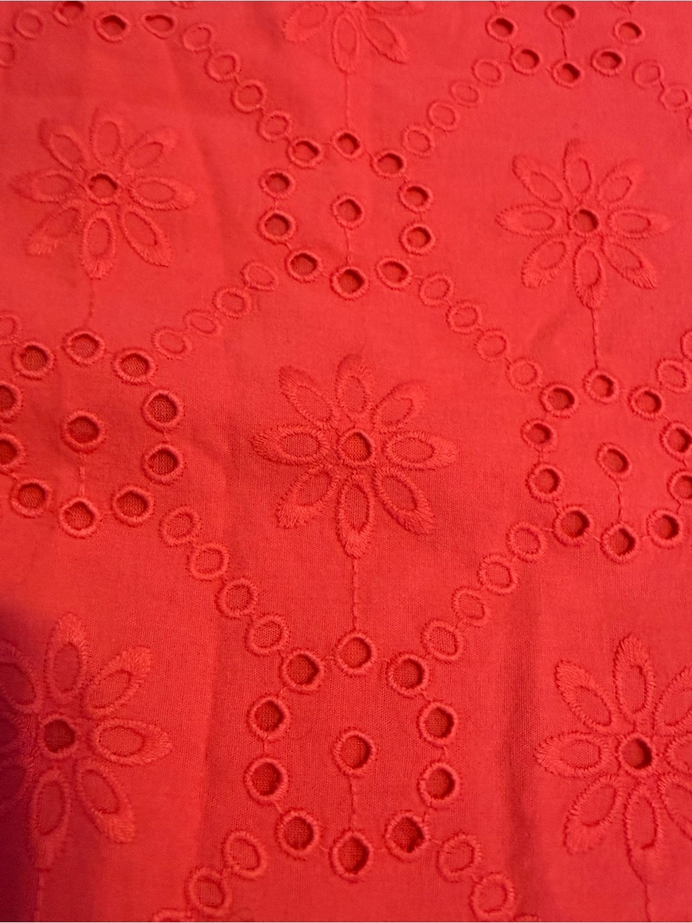 Tommy Bahama Coral Red Eyelet Ruffle Dress - Picture 9 of 10